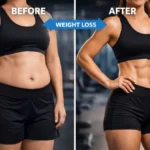 female weight loss transformation before after belly fat reduction fitness progress