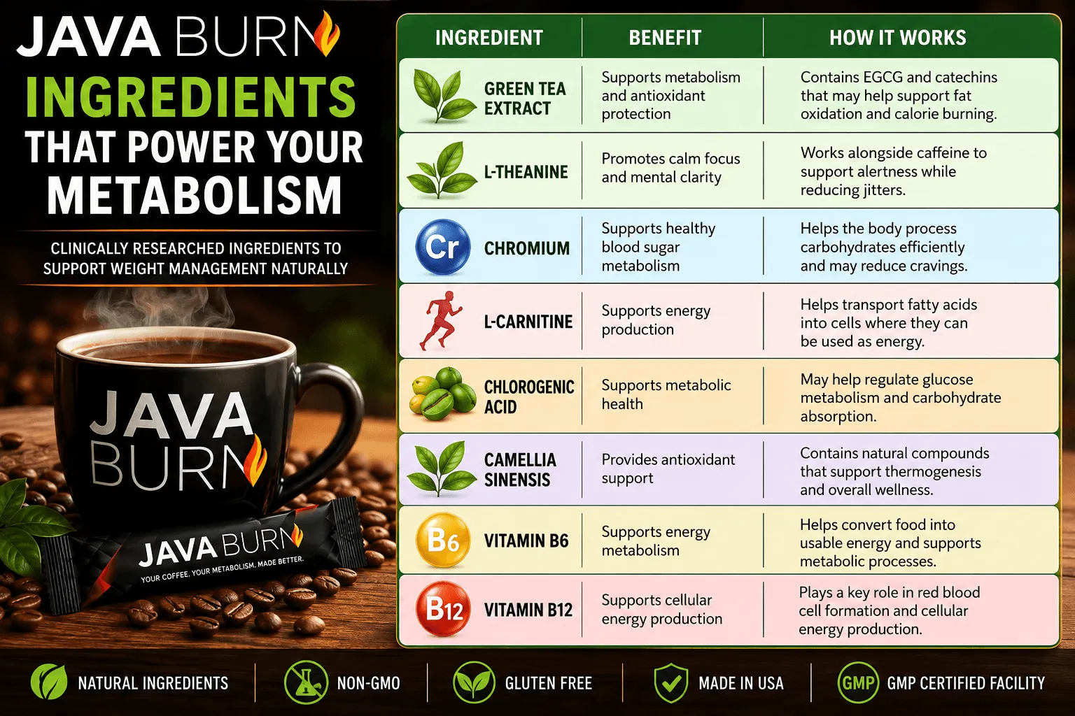 Ingredients in Java Burn Coffee